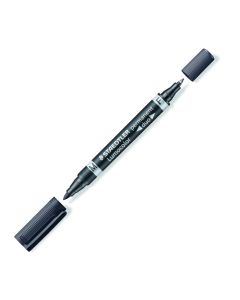 OHP-pen permanent Lumocolor Duo 0,6mm/0,8mm 348 sort