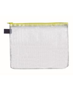 Lynlåsetui A5 transparent m/gul lynlås pvc