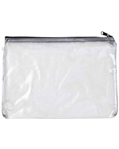 Lynlåsetui A4 transparent m/sort lynlås pvc