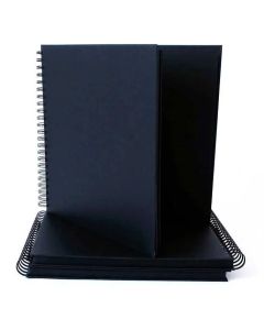 Udklipsbog black card 30x30 220g sort/sort spiral