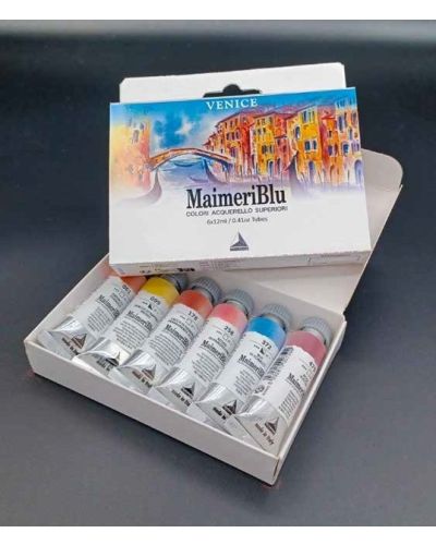 Akvarel Blu tube sæt 6x12ml venice