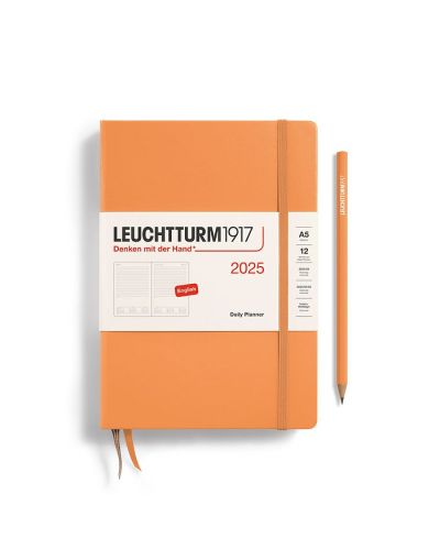Kalender Leuchtturm 2025 A5 daglig hardcover apricot