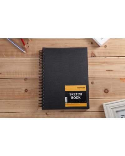 Skitsebog Potentate 26x19cm hf 140g sort sp