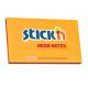 Notesblok stick'n 76x127mm orange